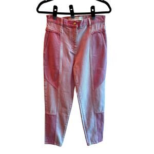 IRO Tigra High-Waist Washed Pink Patchwork Denim Pants Euro 38 / 6 NWOT